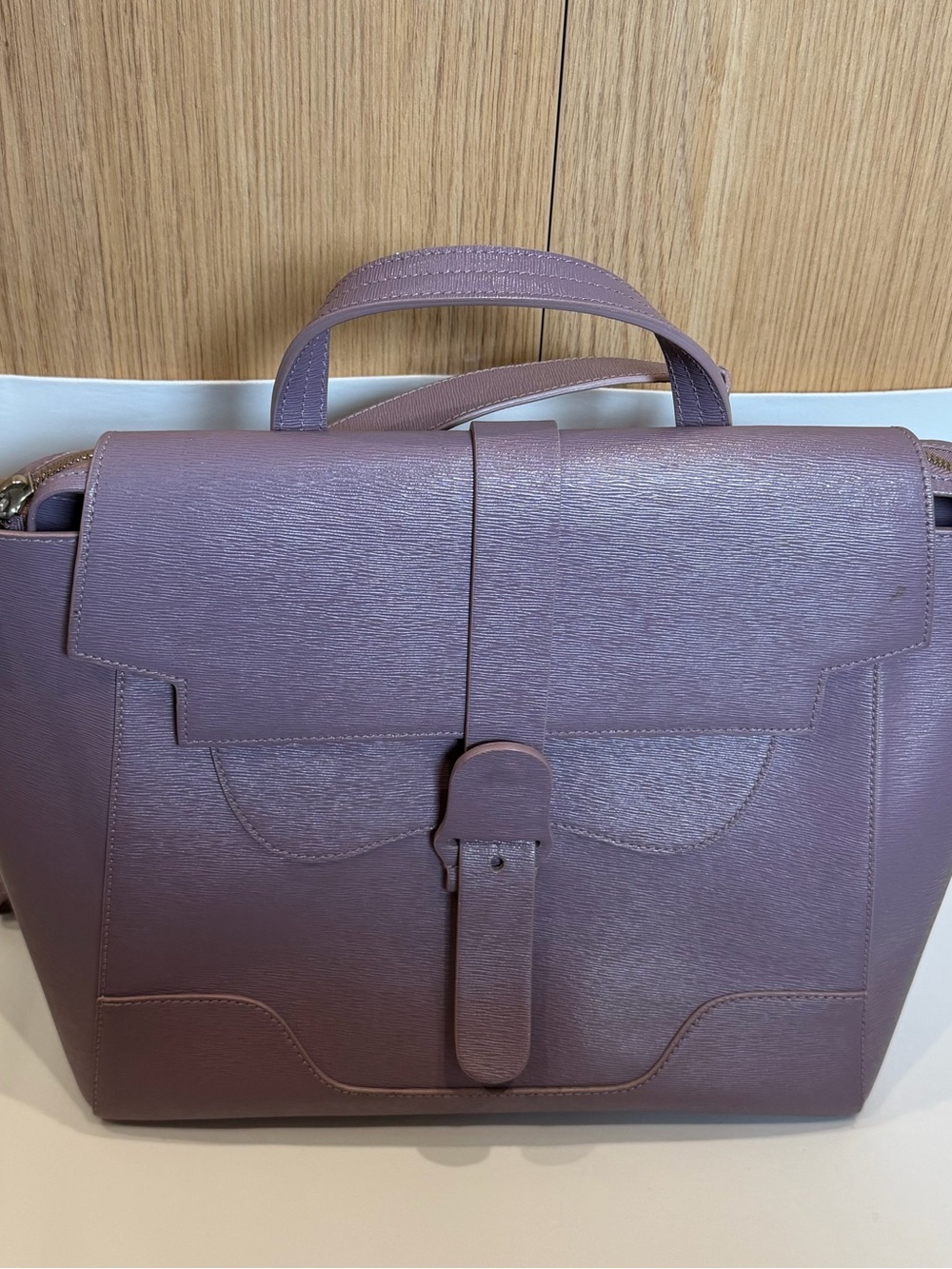 Senreve Mauve Top-Handle Satchel with Strap